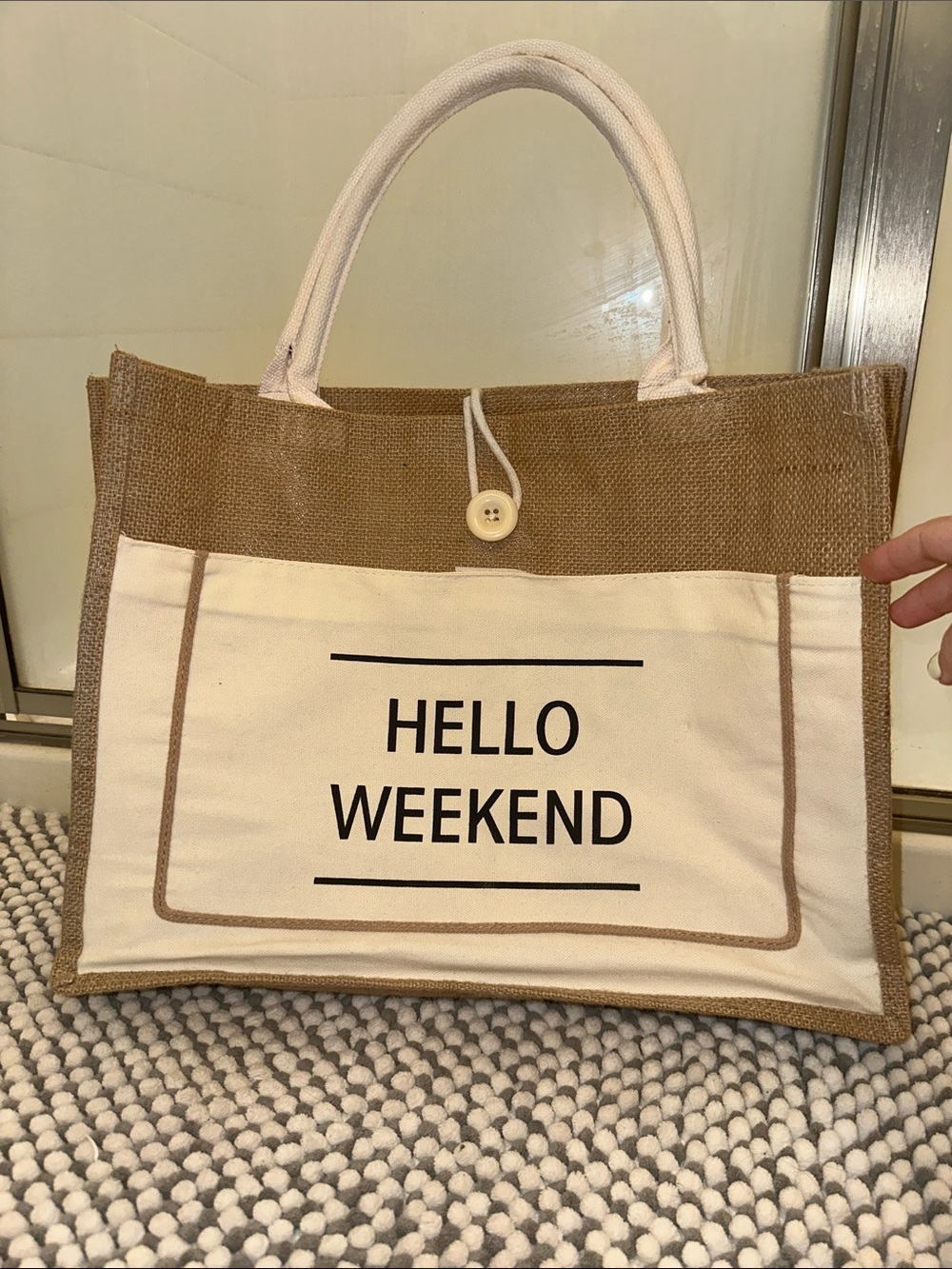 Jute/Straw Tote/Beach bag Like New